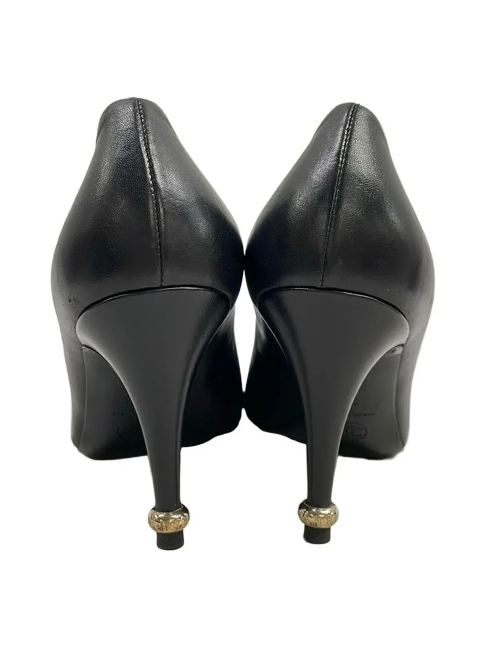 Chanel Pumps 36c Black Camellia Leather Heel